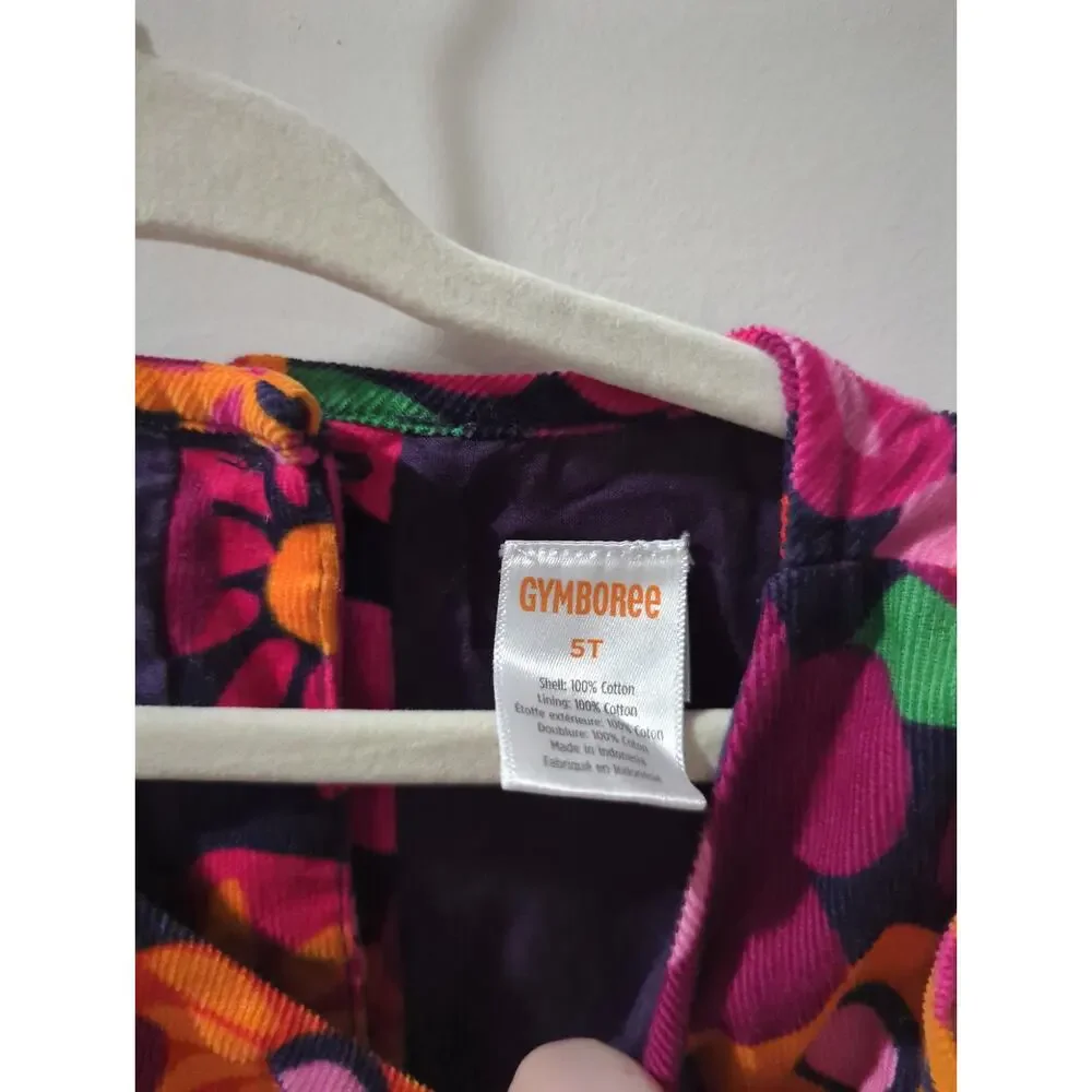 Gymboree Girls Floral Tiered Corduroy Dress